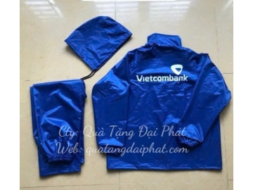 ÁO MƯA BỘ IN LOGO NGÂN HÀNG VIETCOMBANK