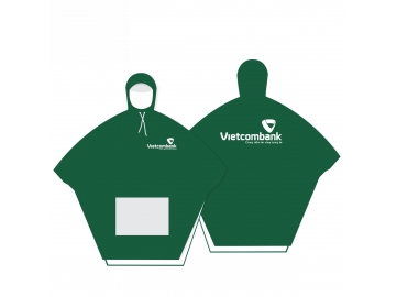 ÁO MƯA CÁNH DƠI IN LOGO VIETCOMBANK 