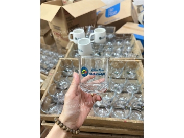LY THỦY TINH IN LOGO ĐIỆN MÁY NHÂN NGỌC 