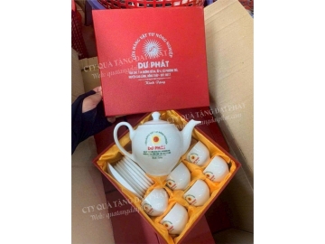 ẤM CHÉN SỨ IN LOGO THƯƠNG HIỆU CỬA HÀNG VẬT TƯ NÔNG NGHIỆP DƯ PHÁT 