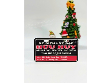 BIỂN SỐ XE ĐIỆN IN LOGO CHO CỬA HÀNG HỮU HUY
