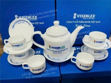 BỘ ẤM CHÉN SỨ IN LOGO CÔNG TY CỔ PHẦN INFOR VIỆT NAM (VISENLEX)