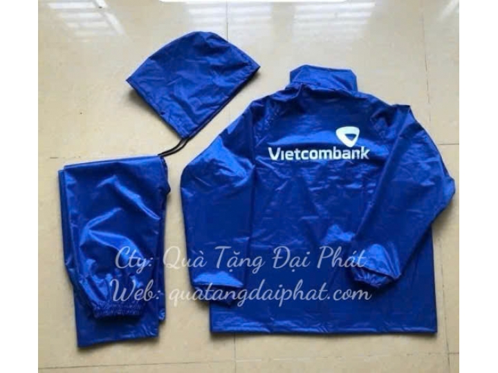 ÁO MƯA BỘ IN LOGO NGÂN HÀNG VIETCOMBANK