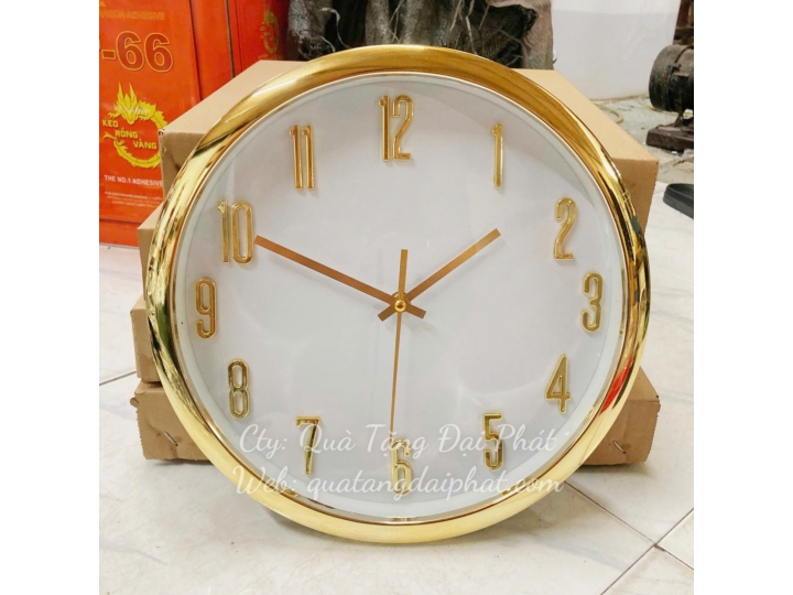 ĐỒNG HỒ TREO TƯỜNG MẠ KIM HÌNH TRÒN IN LOGO