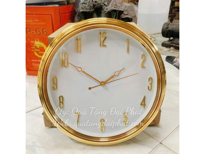ĐỒNG HỒ TREO TƯỜNG MẠ KIM HÌNH TRÒN IN LOGO
