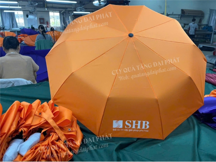 Ô DÙ GẤP GỌN GẤP 3 IN LOGO THƯƠNG HIỆU