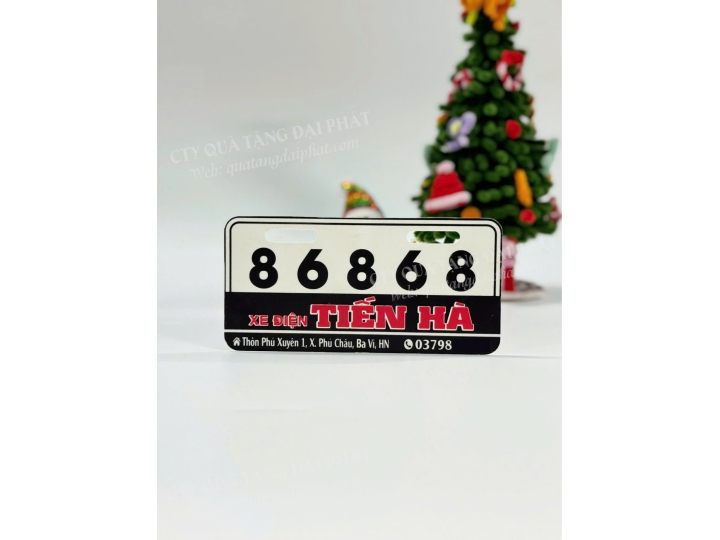 BIỂN SỐ XE ĐIỆN IN LOGO CỬA HÀNG TIẾN HÀ